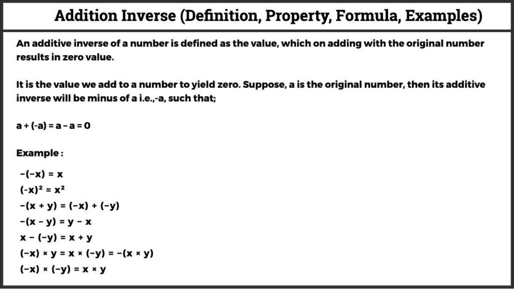 Addition Inverse