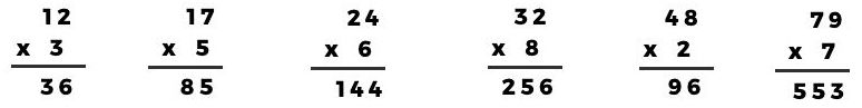 Multiplication Sums