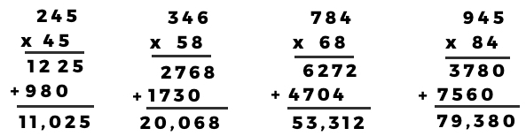 Multiplication Sums
