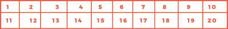 first twenty natural numbers