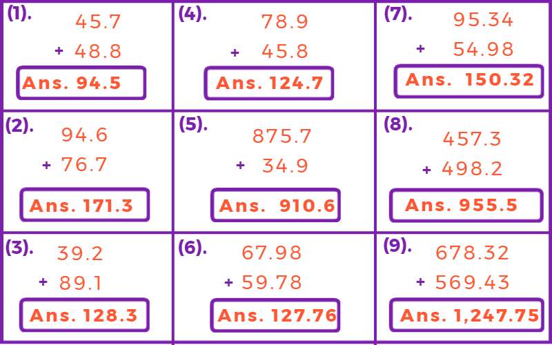 Adding Decimals